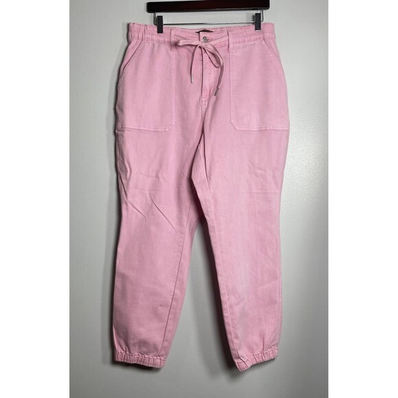JUDY BLUE High Rise Garment Dyed Denim Joggers Size 16W Pink Casual Pants - Picture 2 of 11